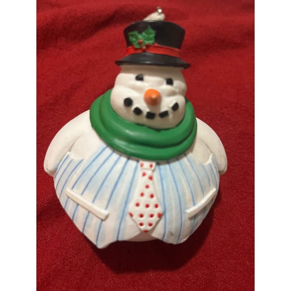 Snowman Christmas Ornament Bell Dept 56 With Scarf & Hat